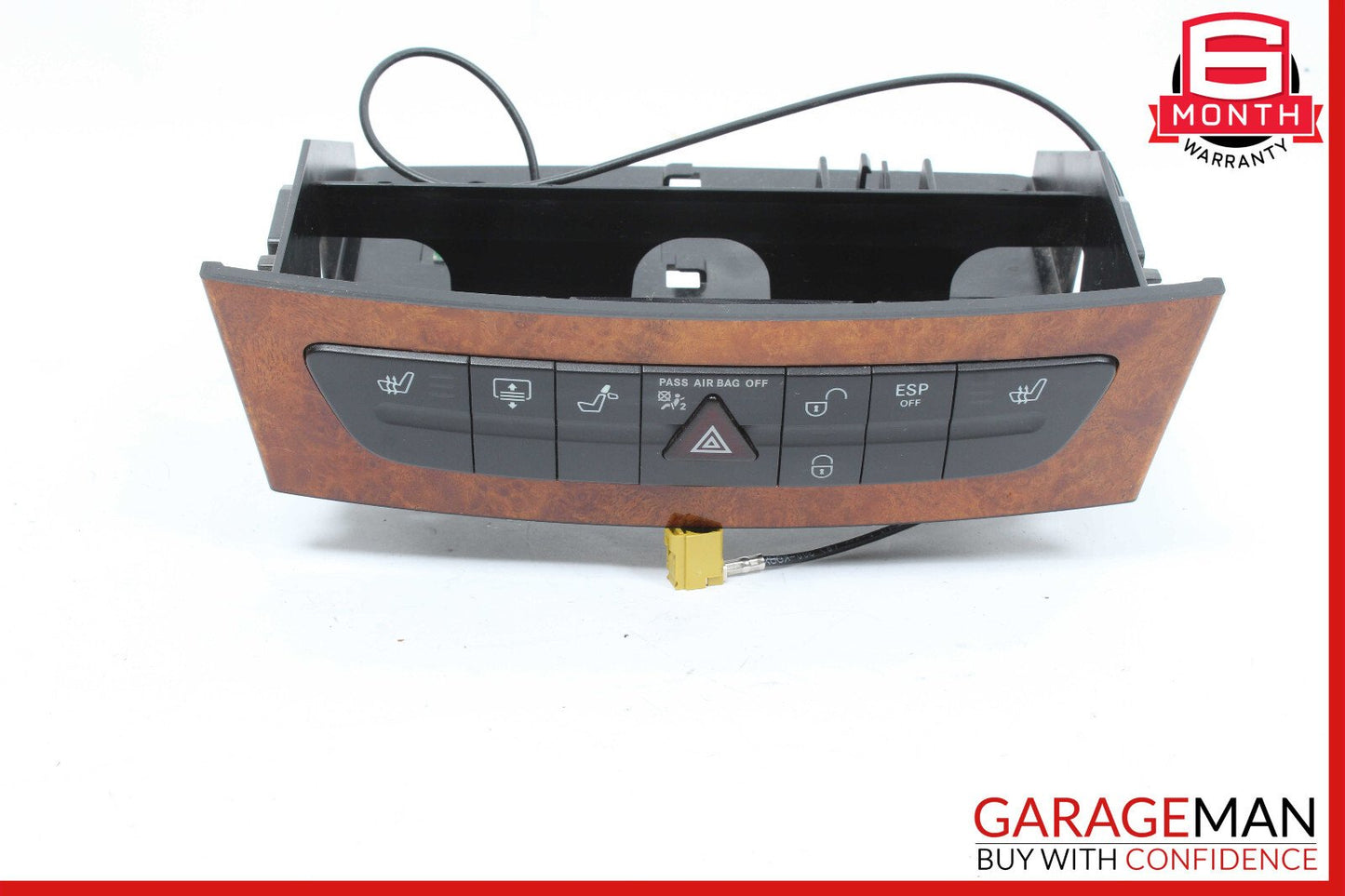 07-09 Mercedes W211 E320 E350 Hazard Switch Control Panel Wood OEM