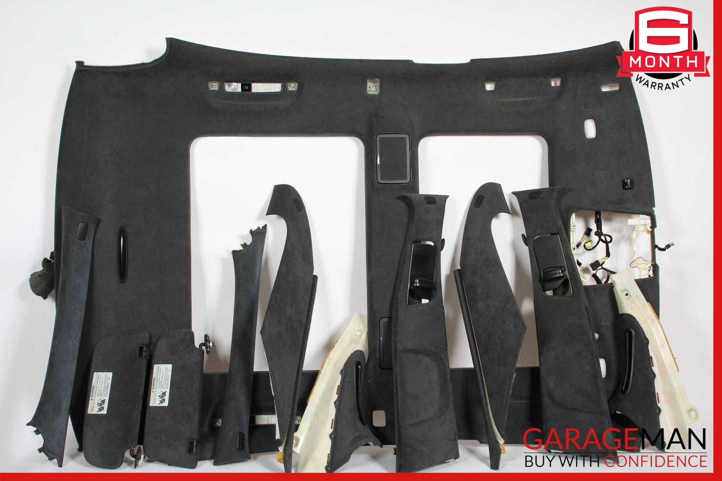07-09 Mercedes W221 S600 Roof Headliner Pillar Trim Assembly Suede Alcantara OEM