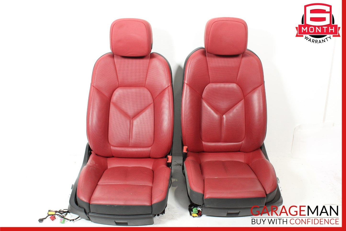 15-24 Porsche Macan 95B Front Right & Left Complete Seat Set of 2 Pc Red OEM