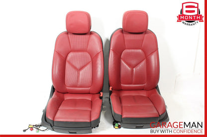 15-24 Porsche Macan 95B Front Right & Left Complete Seat Set of 2 Pc Red OEM