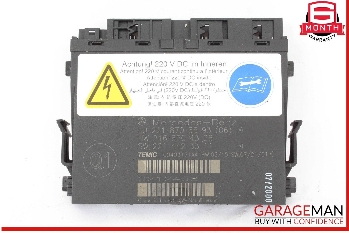 07-10 Mercedes W221 S550 CL550 Front Left / Right Seat Contour Controller Module