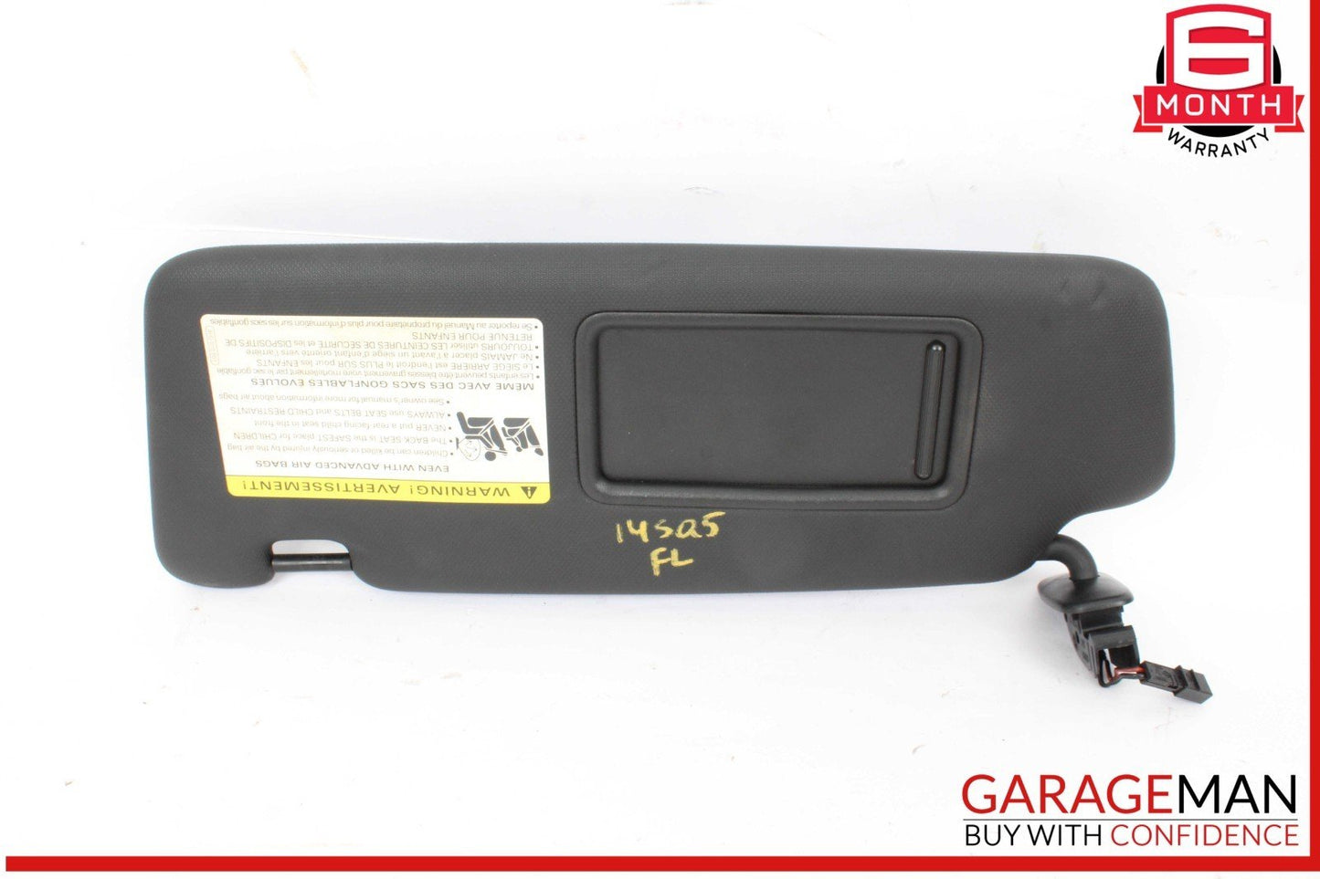 14-17 Audi SQ5 Front Left Driver Side Sun Visor Sunvisor Black 8K0857551 OEM