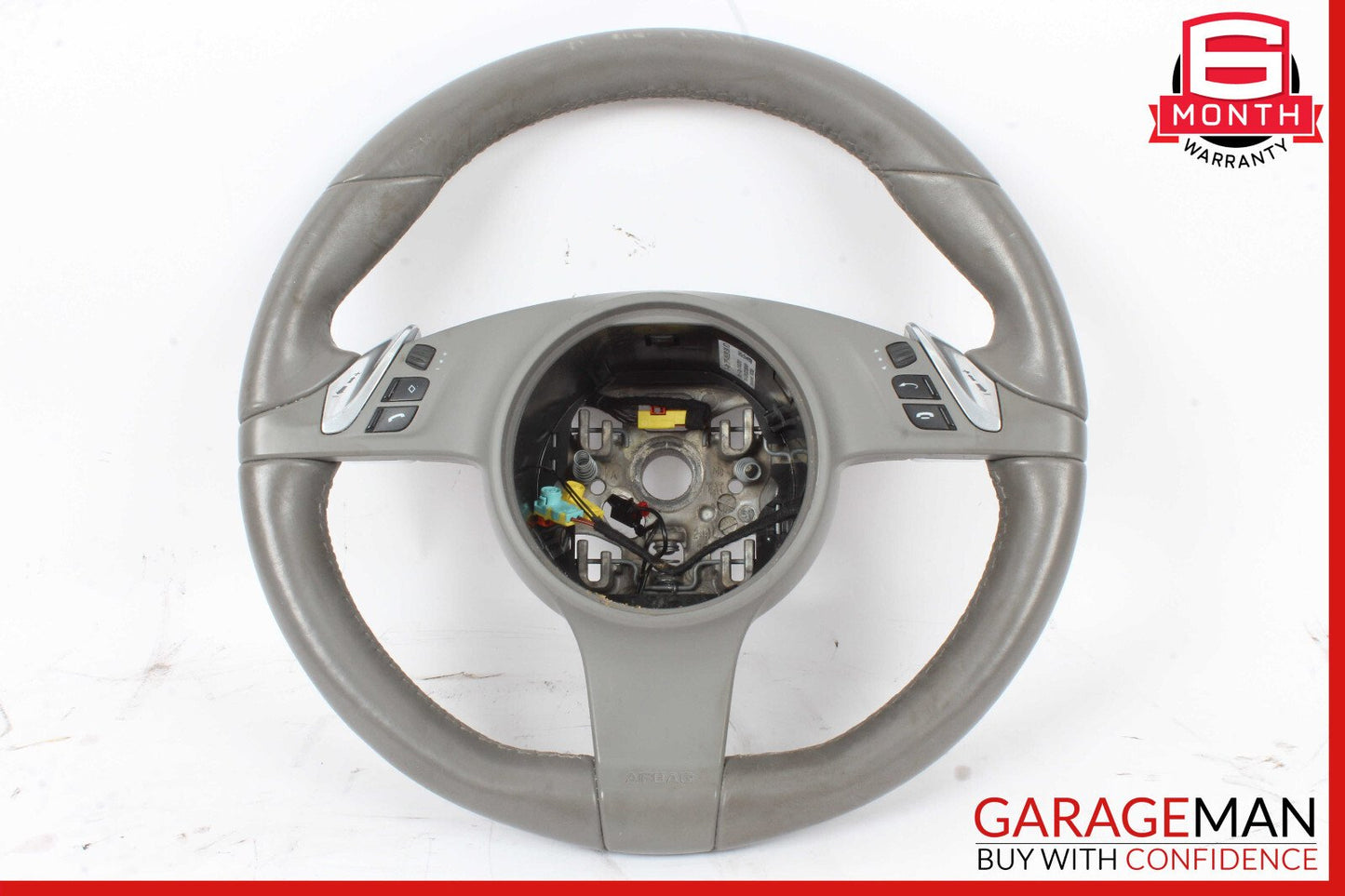 11-14 Porsche Cayenne 958 S Steering Wheel w/ Paddle Shifters Gray OEM