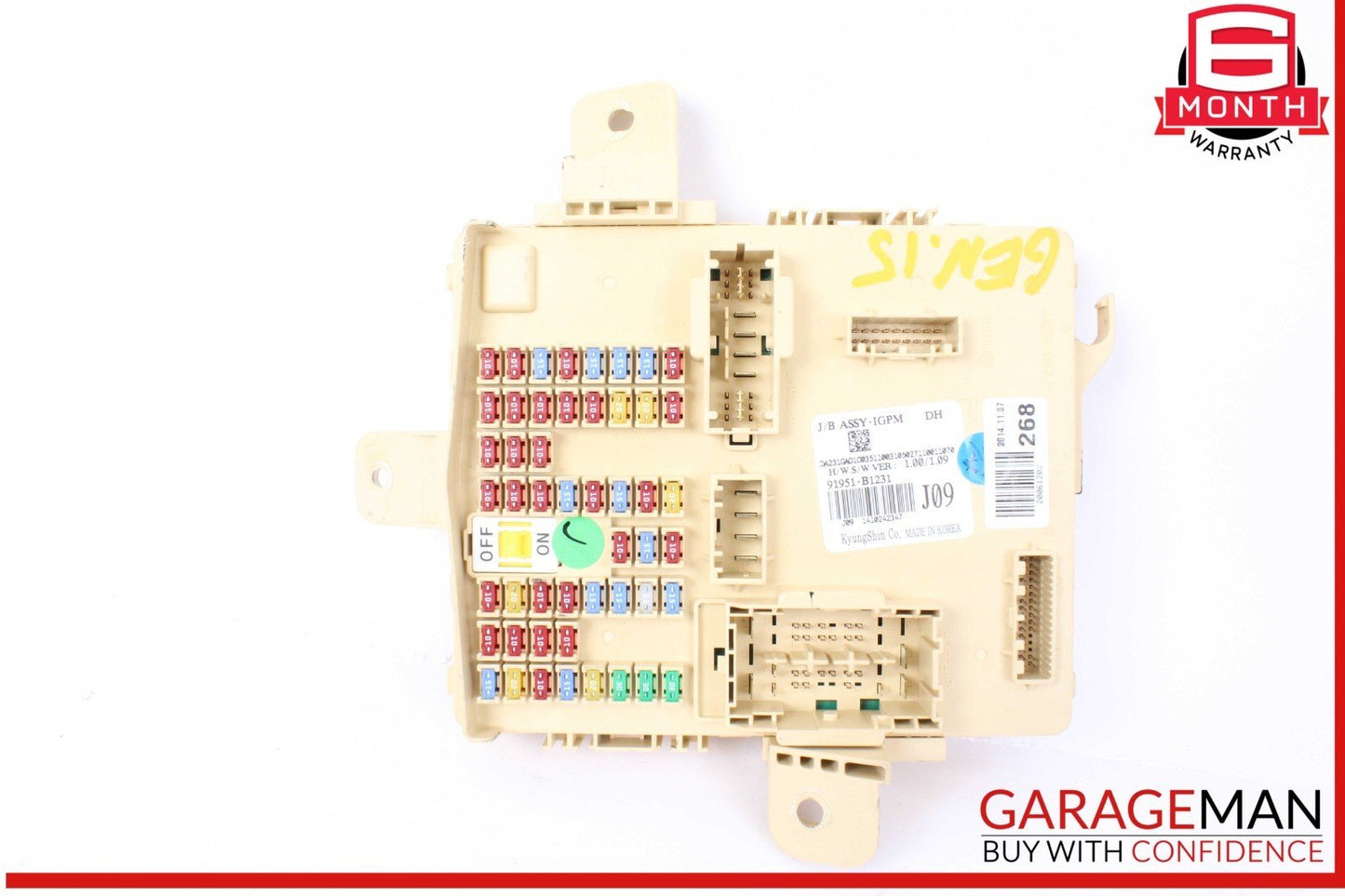15-20 Hyundai Genesis G80 Front Cabin Fuse Relay Junction Box 91951-B1231 OEM