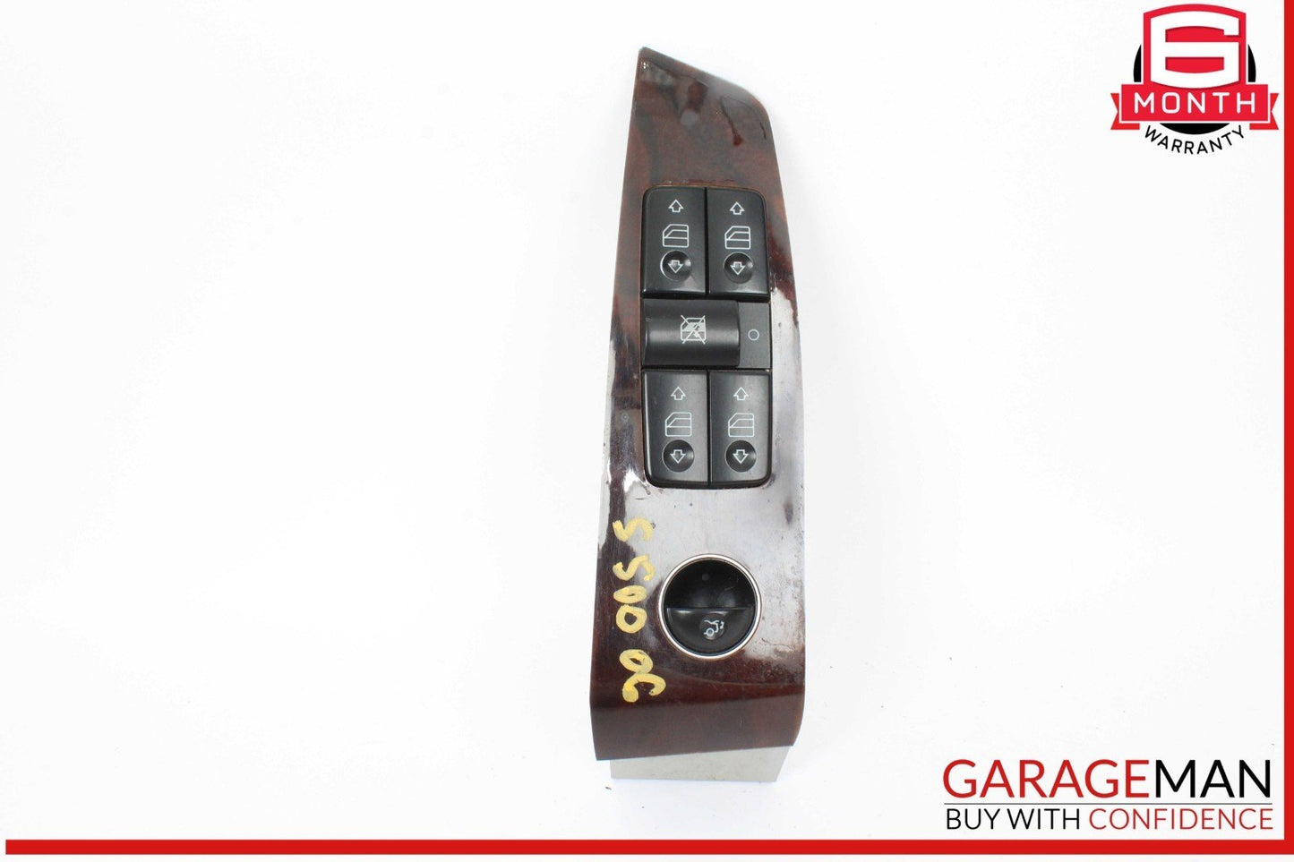 03-06 Mercedes W220 S500 4MATIC Left Side Master Window Switch Trim Wood OEM