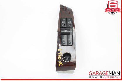 03-06 Mercedes W220 S500 4MATIC Left Side Master Window Switch Trim Wood OEM