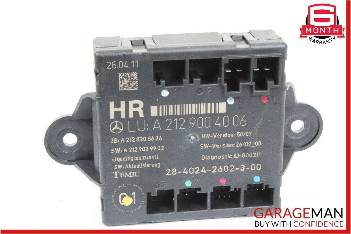 08-14 Mercedes W204 C250 C300 C350 Rear Right Side Door Controller Module Unit