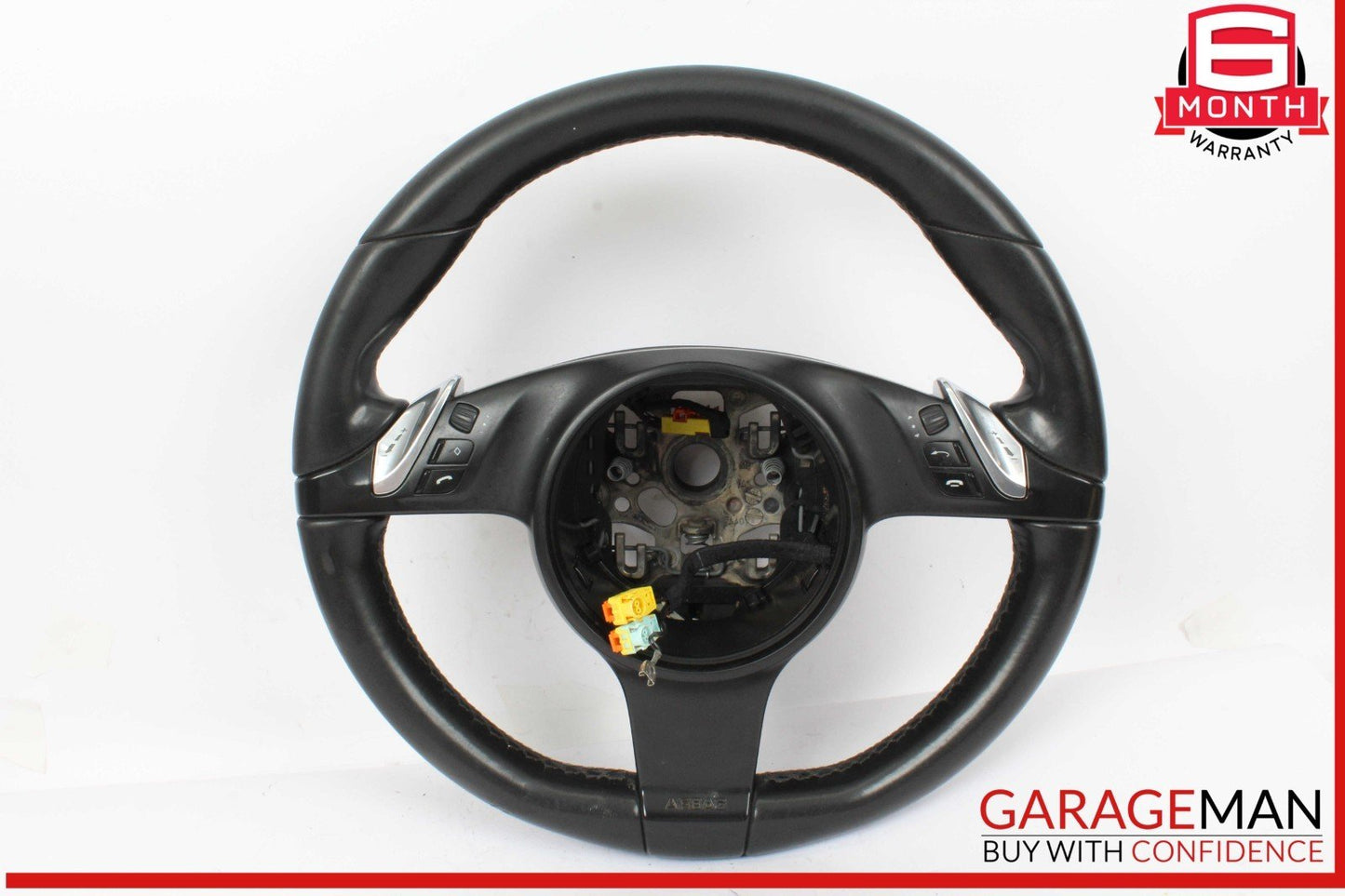 11-14 Porsche Cayenne 958 Steering Wheel w/ Paddle Shifters Black OEM