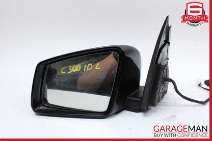 10-11 Mercedes W204 C300 C350 Front Left Side Rear View Door Mirror Black OEM