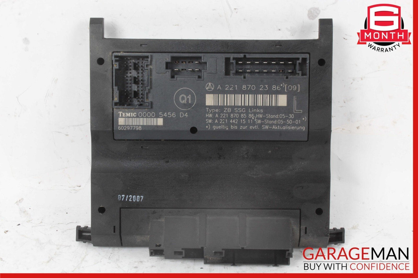 07-13 Mercedes W221 S550 S350 S63 S65 AMG Front Left Under Seat Controller Unit