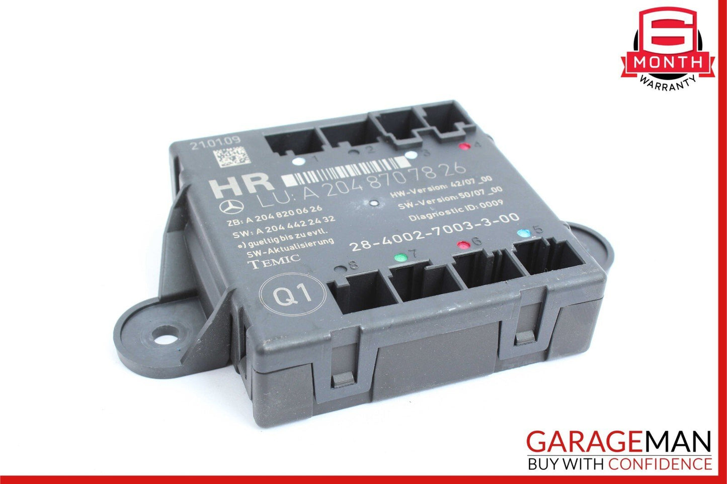 09-15 Mercedes X204 GLK350 Rear Right Passenger Side Door Control Module Unit