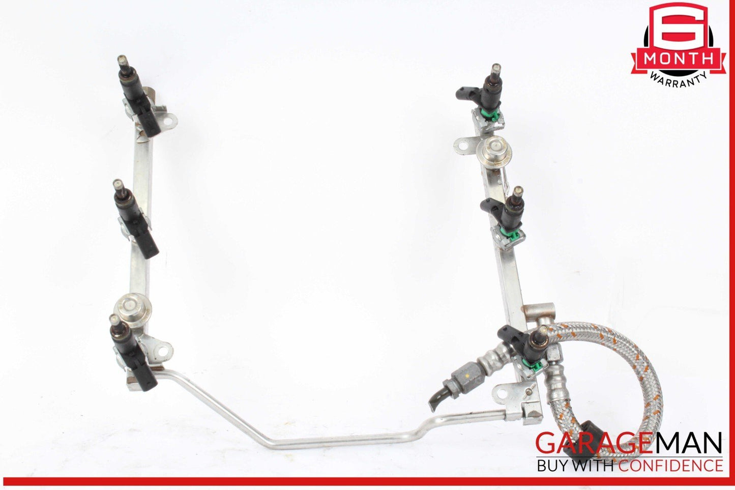 06-11 Mercedes W221 S400 Hybrid Fuel Injection Rail Line w/ Injectors Assembly