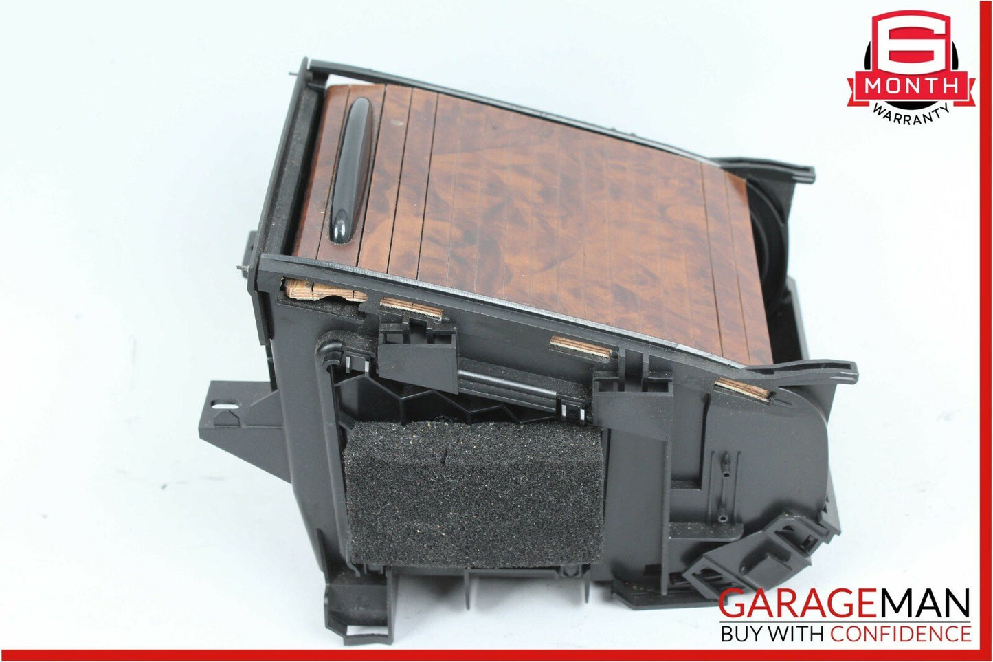 06-11 Mercedes W219 CLS500 Rear Center Console Armrest Cupholder Cup Holder Wood