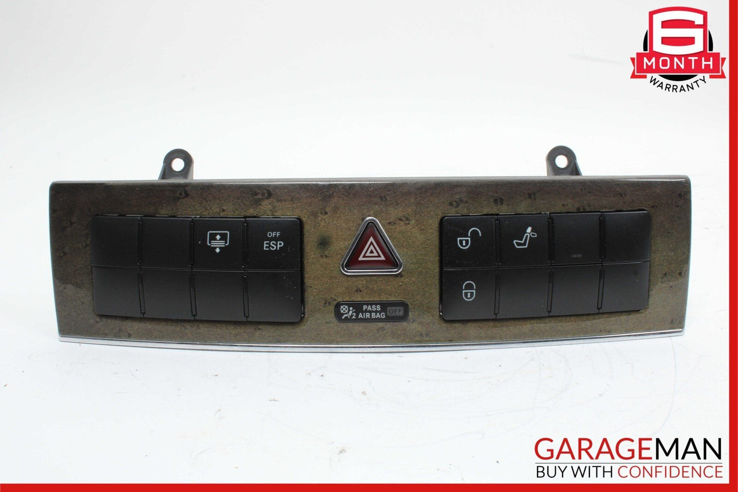 05-07 Mercedes W203 C230 C55 Dash Door Lock Hazard Light Control Switch Walnut