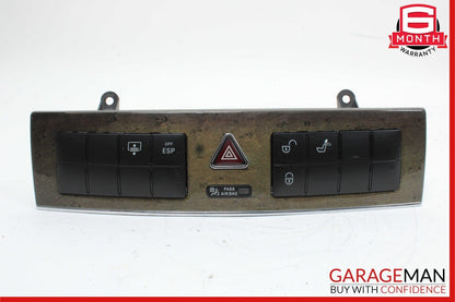 05-07 Mercedes W203 C230 C55 Dash Door Lock Hazard Light Control Switch Walnut