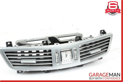 07-13 Mercedes W221 S550 Center Dash AC A/C Air Vent Panel Trim Clock Assembly