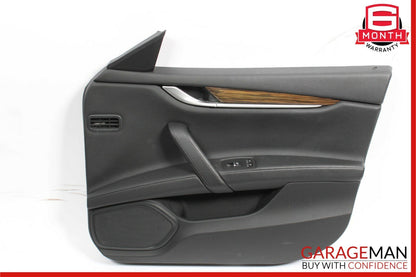 14-17 Maserati Ghibli Front Right Side Complete Interior Door Panel Black