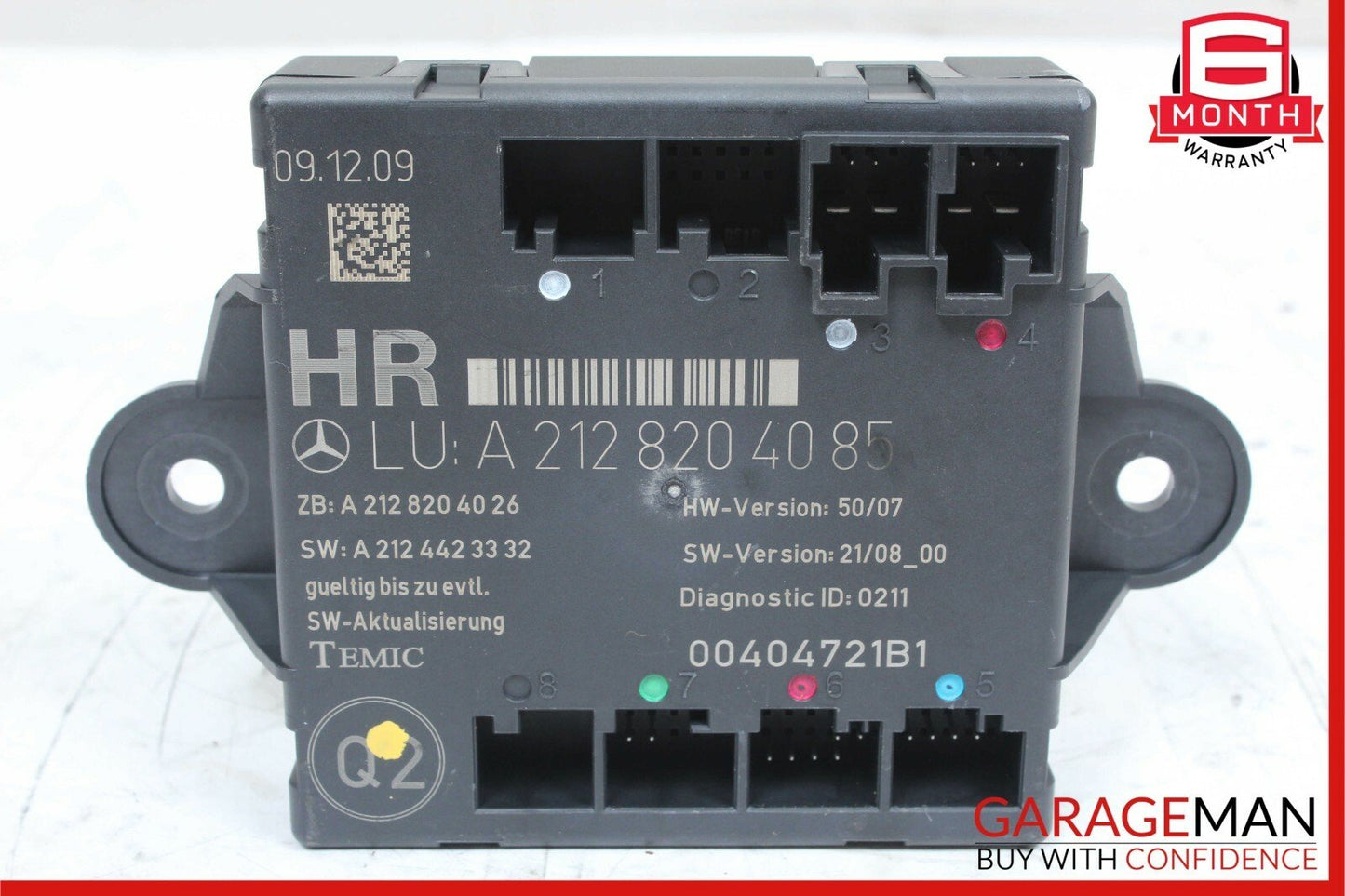 08-15 Mercedes W204 C250 C300 Sedan Rear Right Side Door Control Module Unit