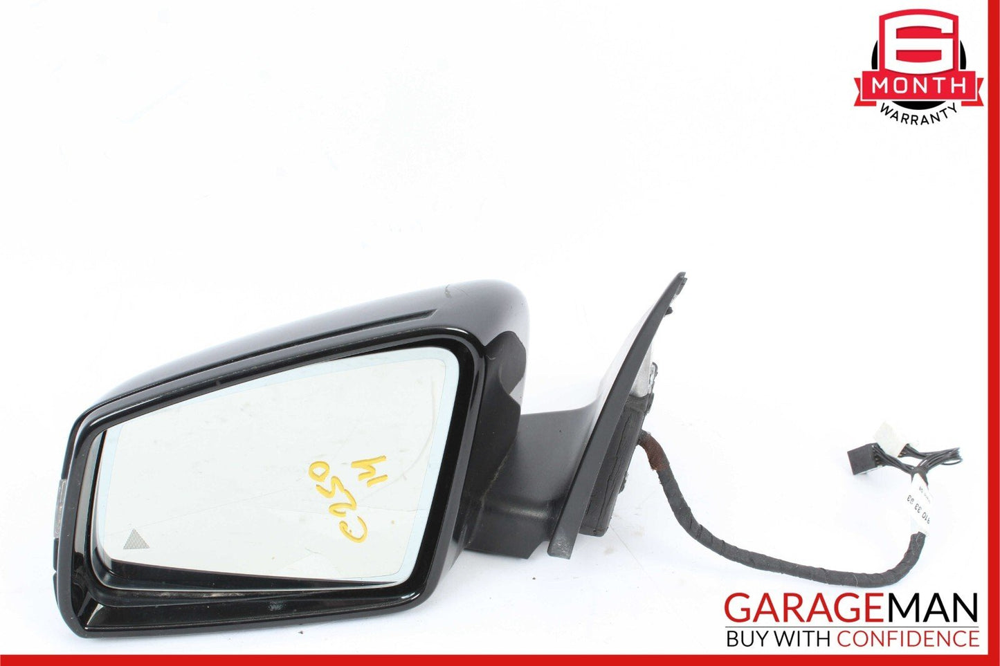 12-14 Mercedes W204 C250 C300 Front Left Side Mirror Rear View Door Black OEM
