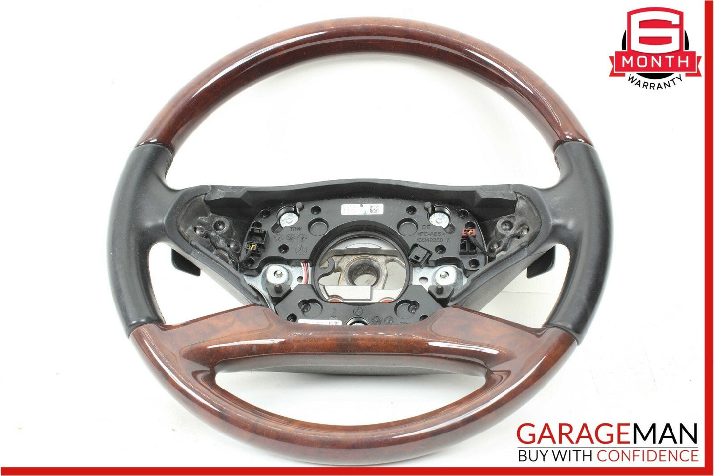 10-13 Mercedes W221 S550 S400 Steering Wheel w/ Paddle Shifters Black Wood OEM