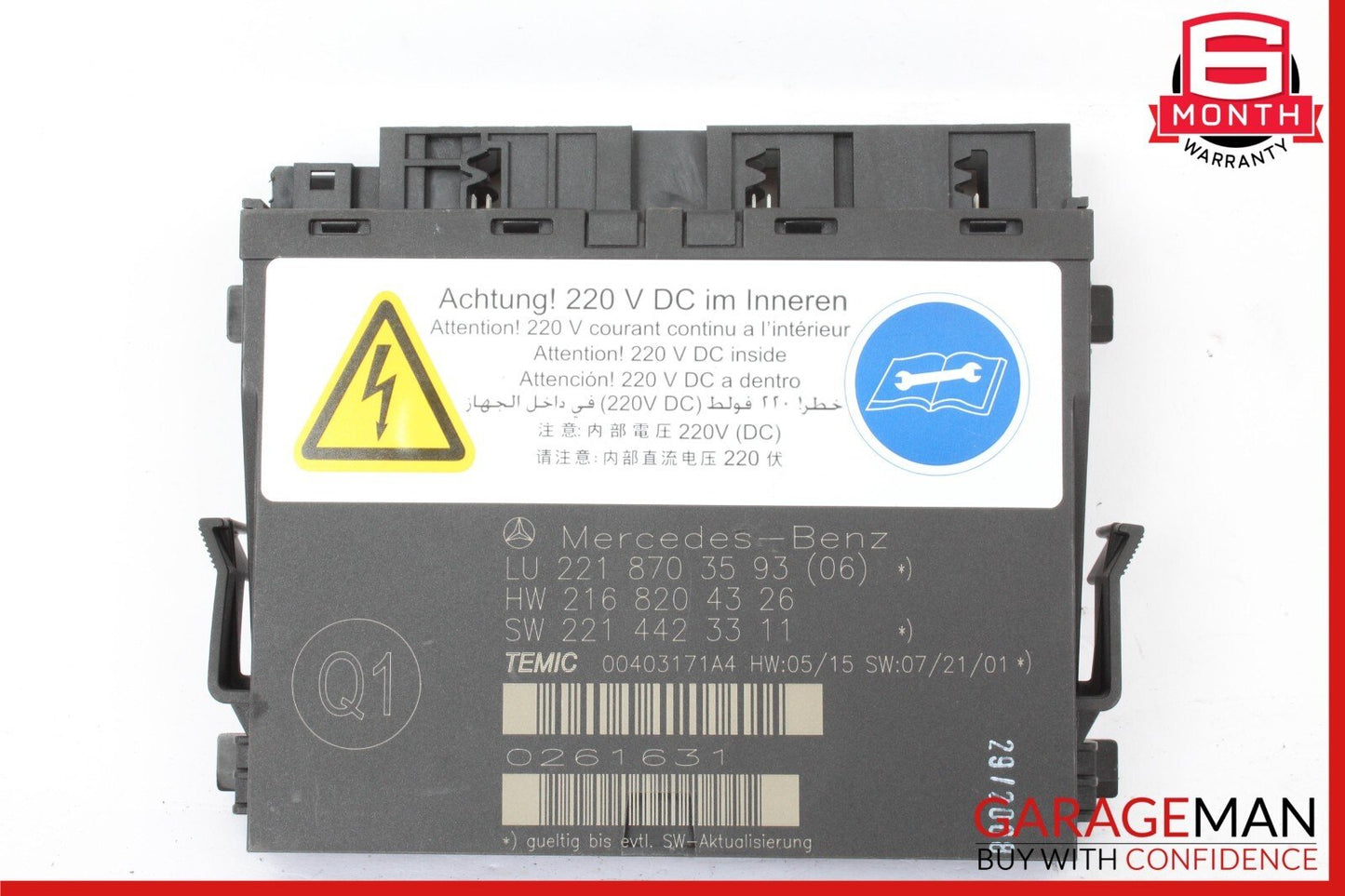 07-10 Mercedes W221 S600 Front Right / Left Seat Contour Control Module Unit