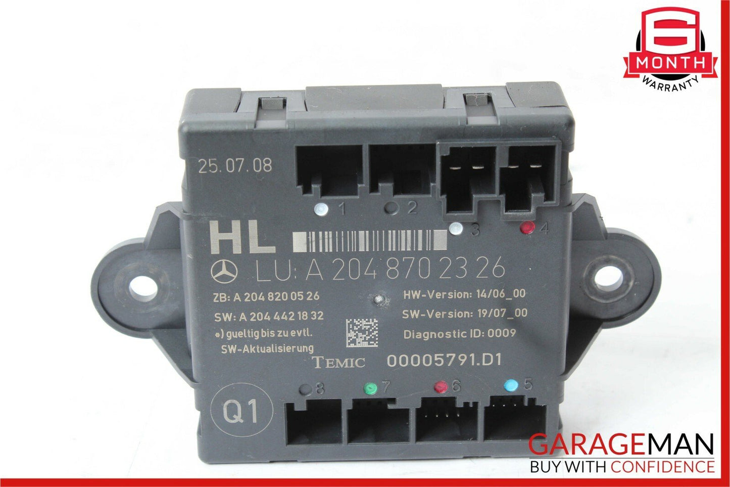 08-14 Mercedes W204 C280 C350 Rear Left Side Door Control Module 2048702326 OEM