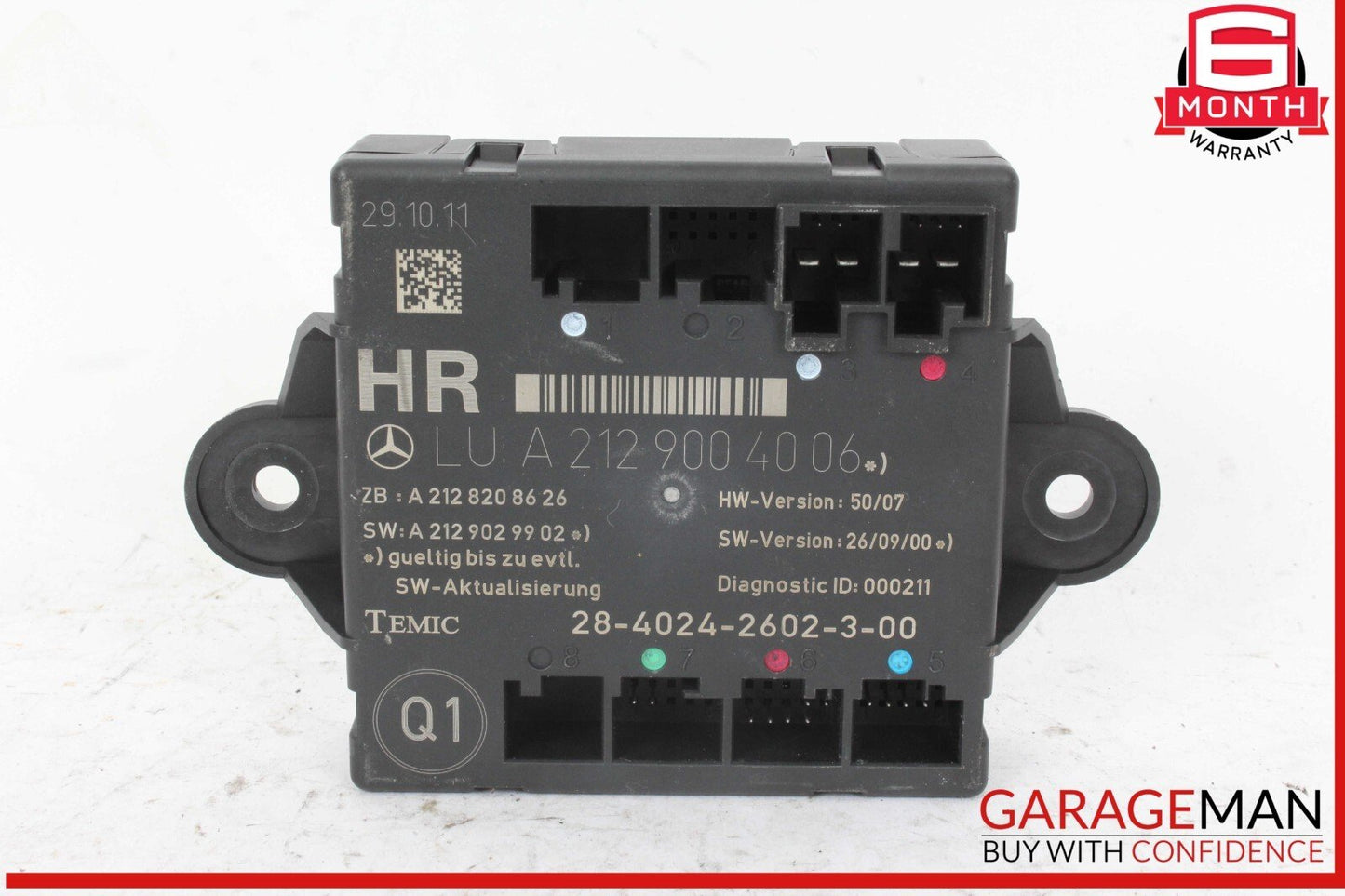 08-18 Mercedes W204 C250 Rear Right Side Door Control Module OEM
