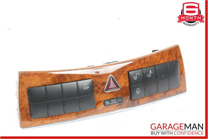 05-09 Mercedes W209 CLK350 Dash Heated Seat ESP Hazard Light Control Switch Wood