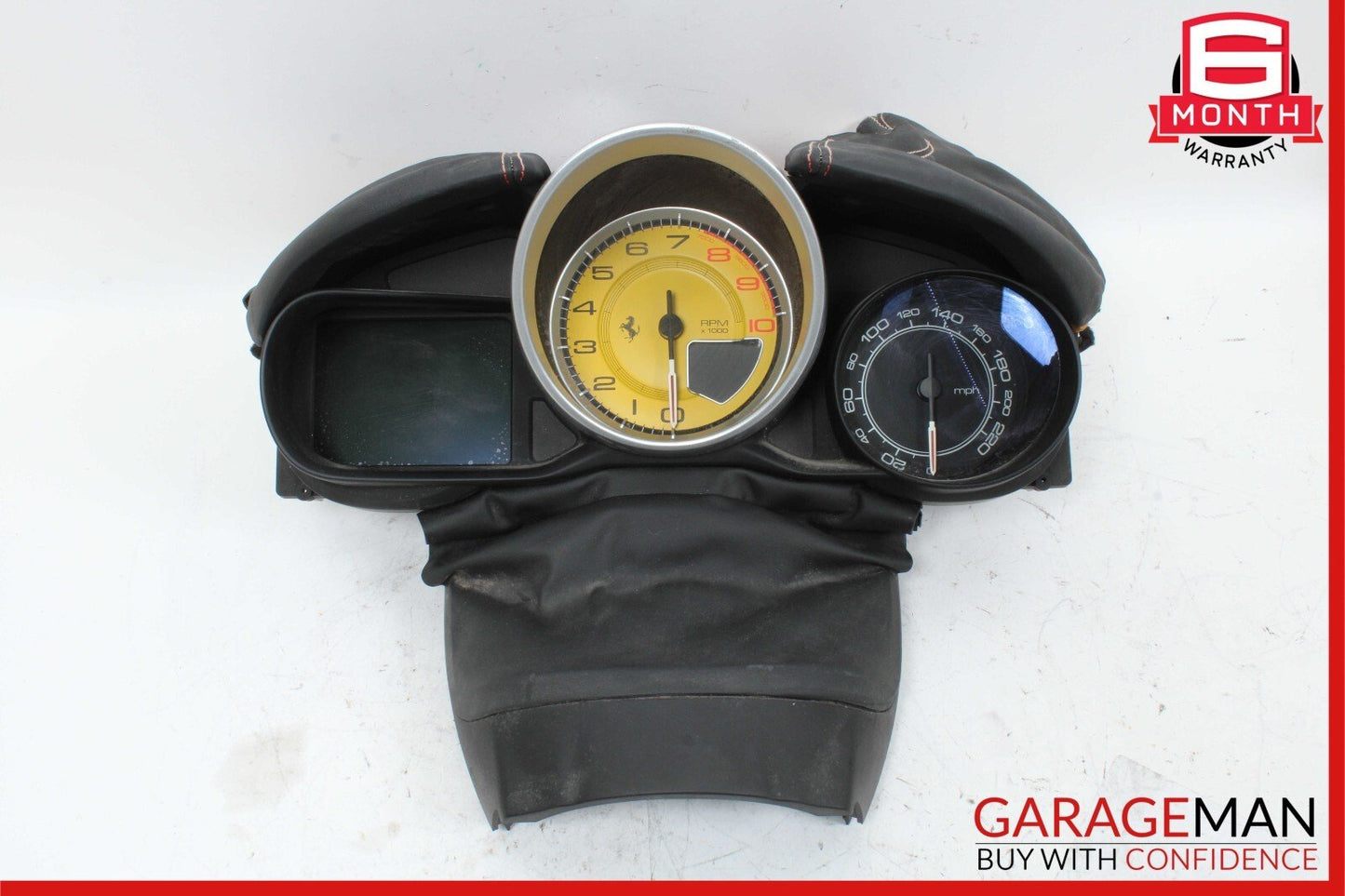 15-18 Ferrari California T Speedometer Head Cluster w/ Trim & Upper Column Cover