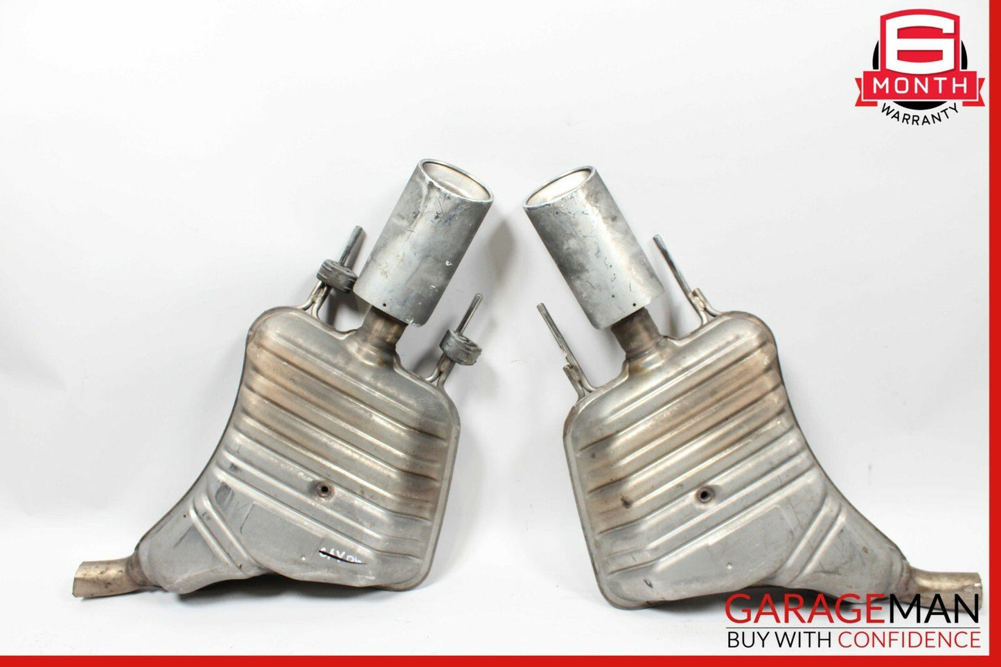 07-09 Mercedes W221 S450 S550 S600 AMG Sport Rear Exhaust Muffler Tips Set OEM