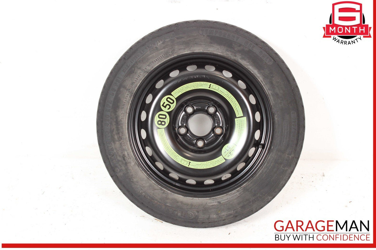 08-14 Mercedes W204 C250 C300 Emergency Spare Tire Donut Wheel Rim 125 90 16"