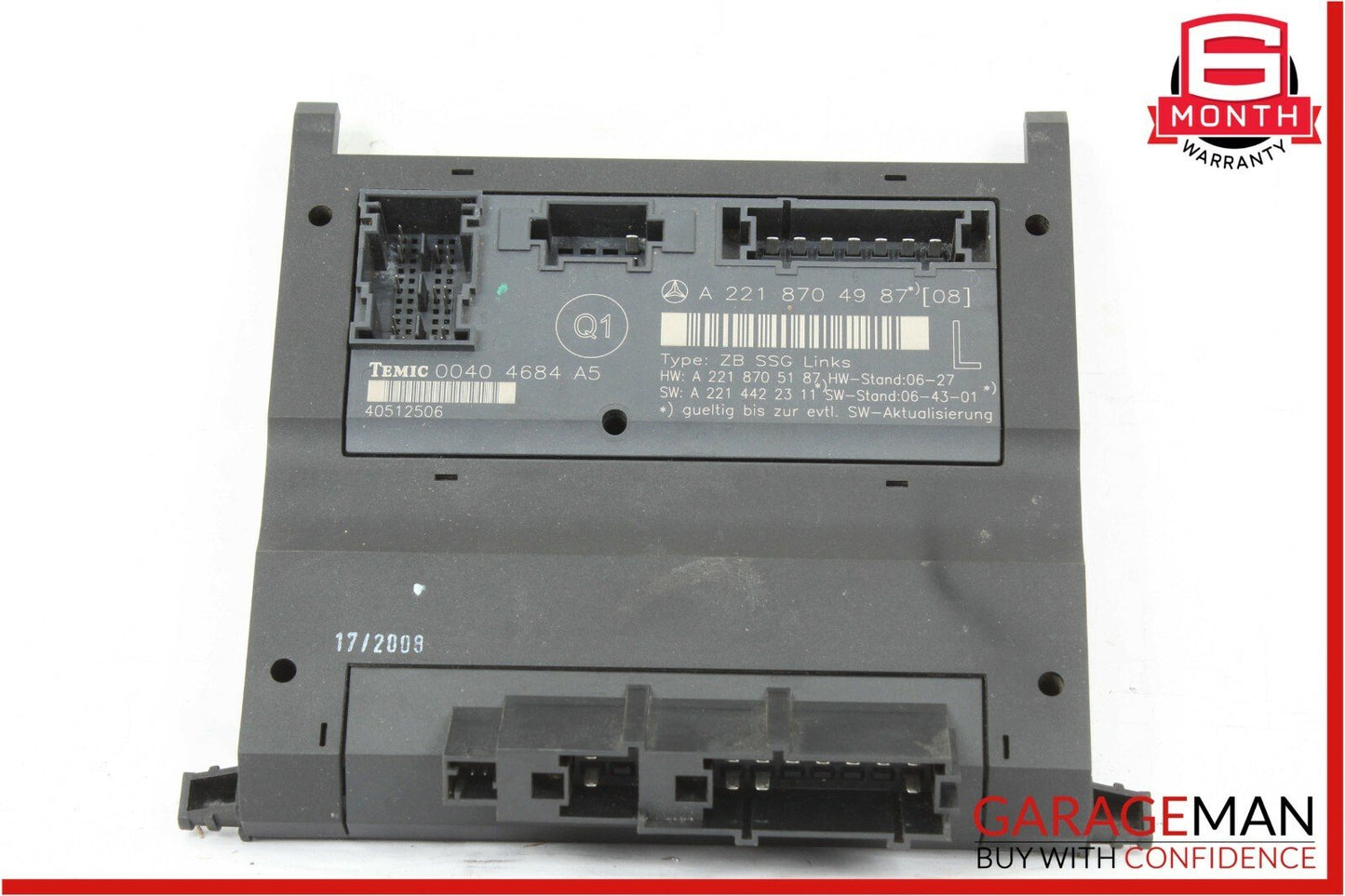 07-13 Mercedes W221 S550 S63 AMG Front Left Driver Side Under Seat Control Unit