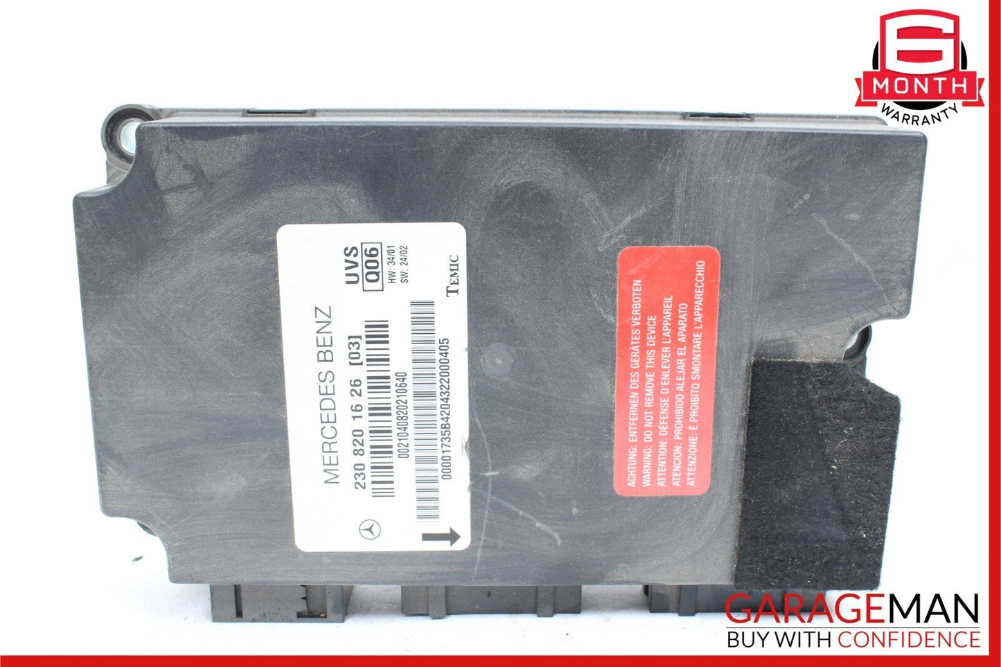 03-08 Mercedes R230 SL500 SL65 AMG Top Roof Convertible Control Module Unit OEM