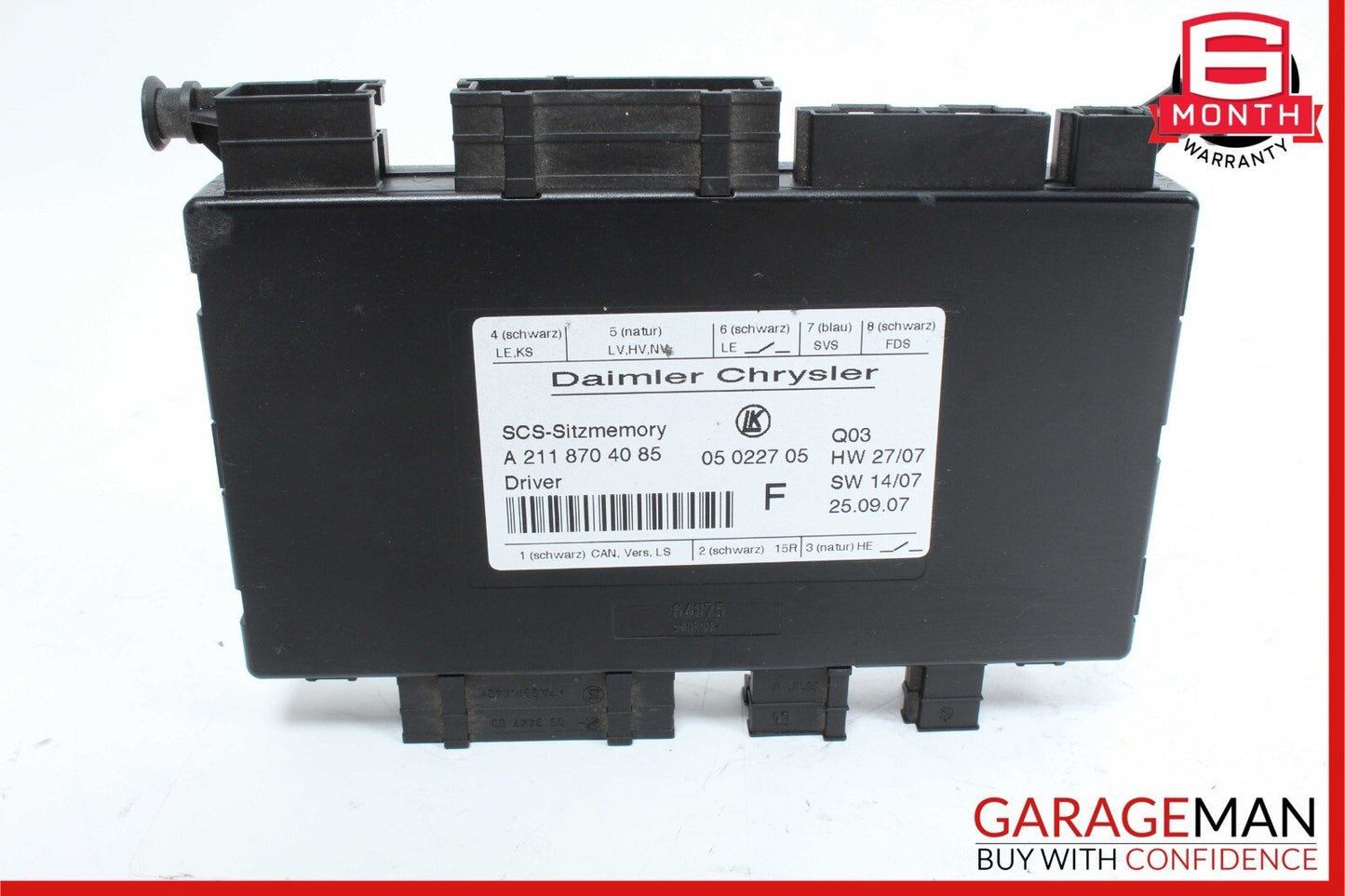03-12 Mercedes E350 CLS550 GL450 E320 ML500 Front Left Side Seat Control Module