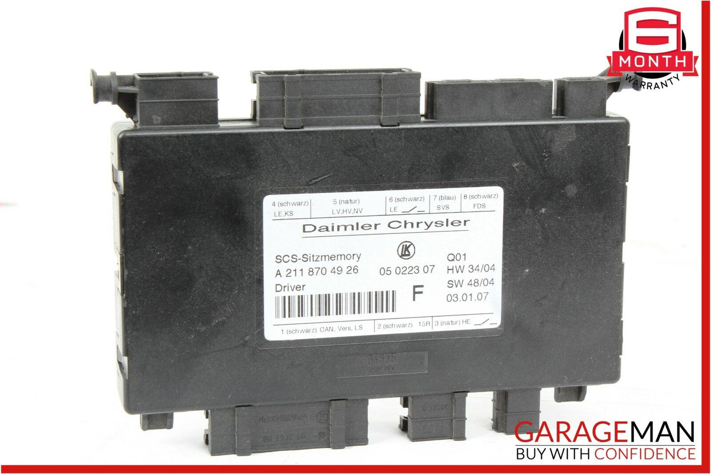 03-11 Mercedes W211 E350 CLS550 GL550 Front Left Side Under Seat Control Module