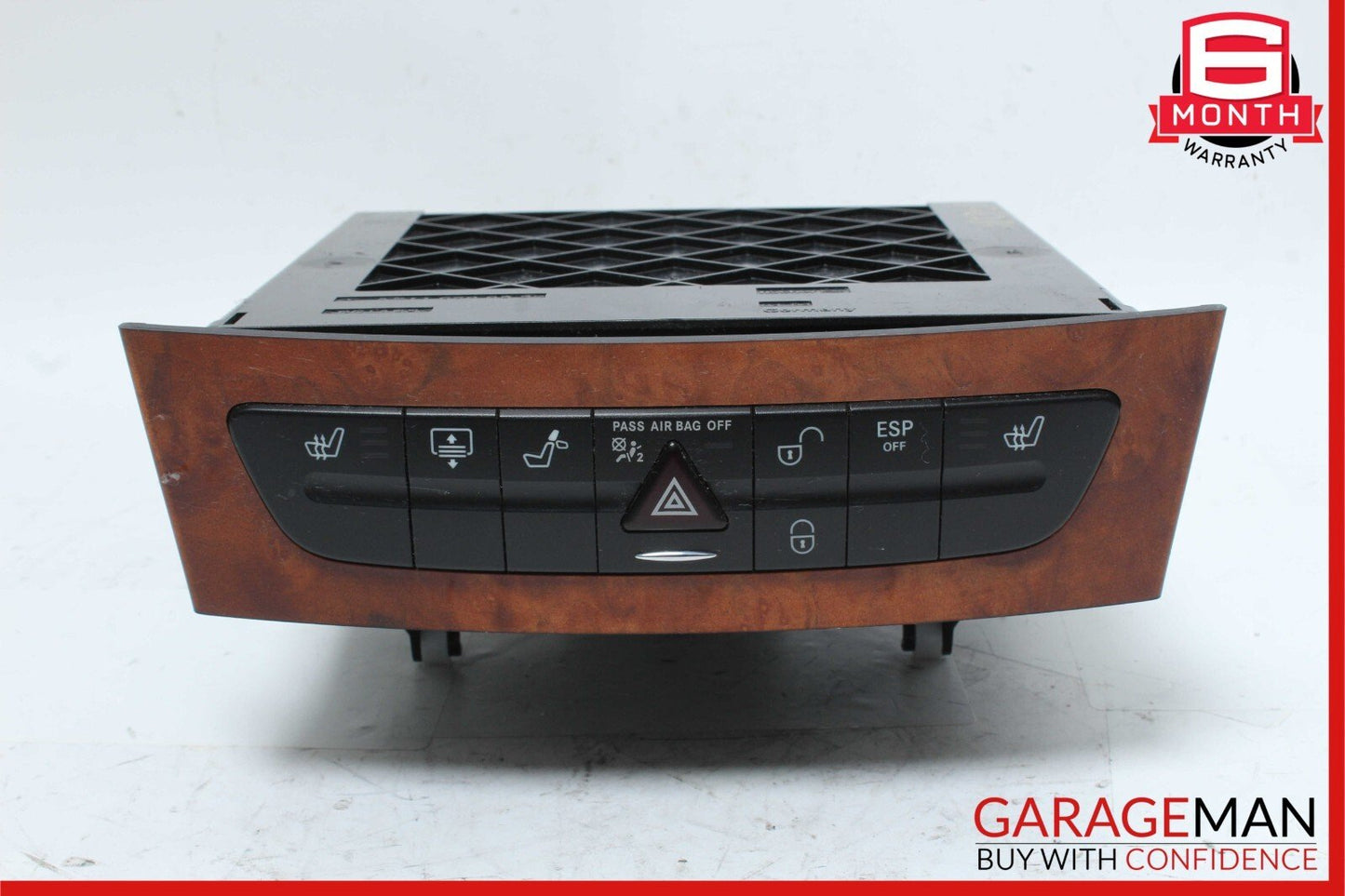 07-09 Mercedes W211 E350 E550 Hazard Light Door Lock Switch Control Panel Wood