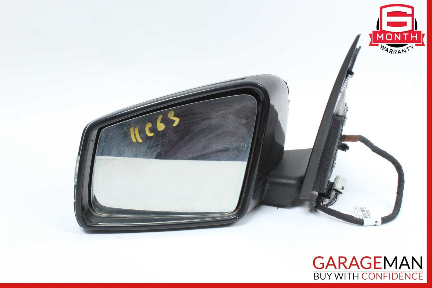 10-11 Mercedes W204 C250 C63 AMG Front Left Side Rear View Door Mirror Black OEM