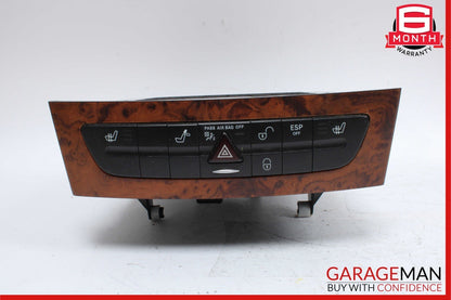 03-06 Mercedes W219 CLS500 E320 Hazard Light Door Lock Control Switch Wood OEM