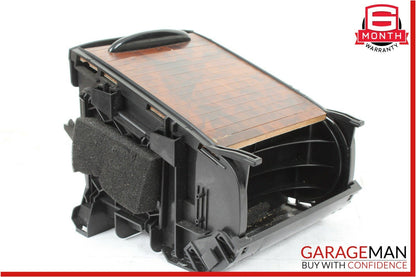 06-11 Mercedes W219 CLS500 Rear Center Console Armrest Cupholder Storage Wood
