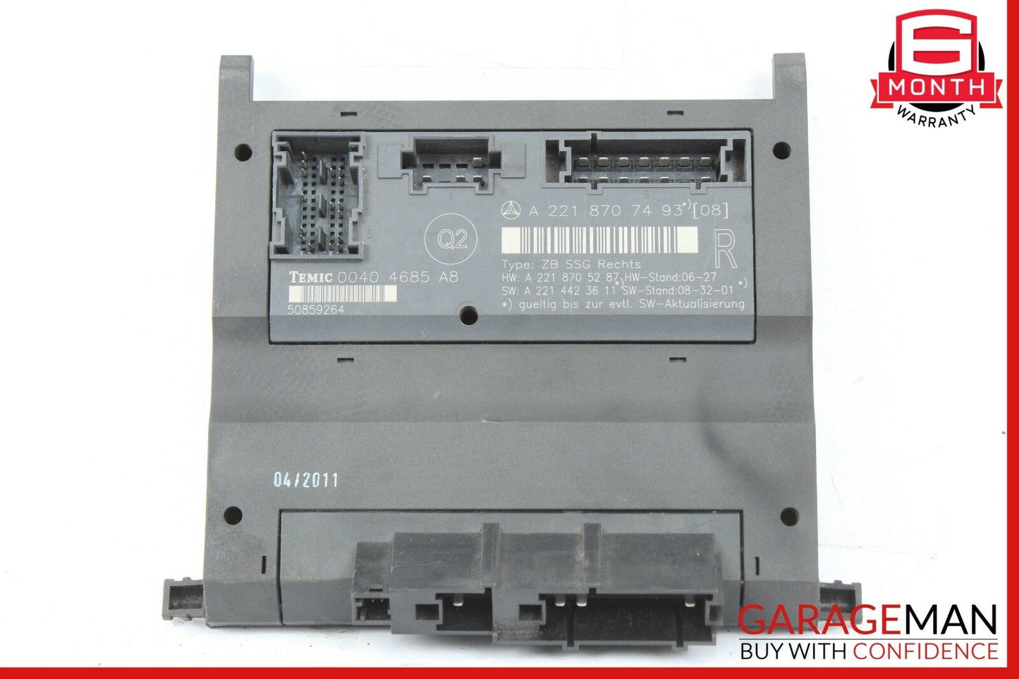 07-13 Mercedes W221 S400 Front Right Under Seat Control Module 2218707493 OEM