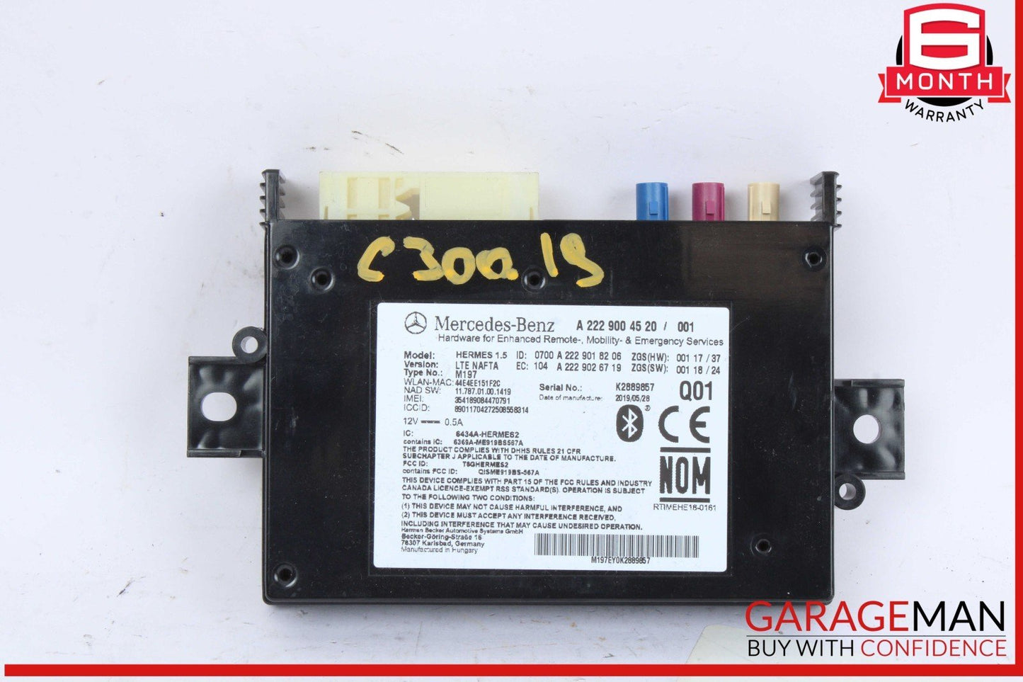 15-20 Mercedes W205 C300 Telematics Communication Bluetooth Control Module OEM