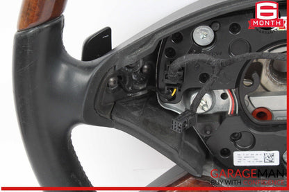 10-14 Mercedes W221 S550 S600 Steering Wheel w/ Paddle Shifters Black Wood OEM