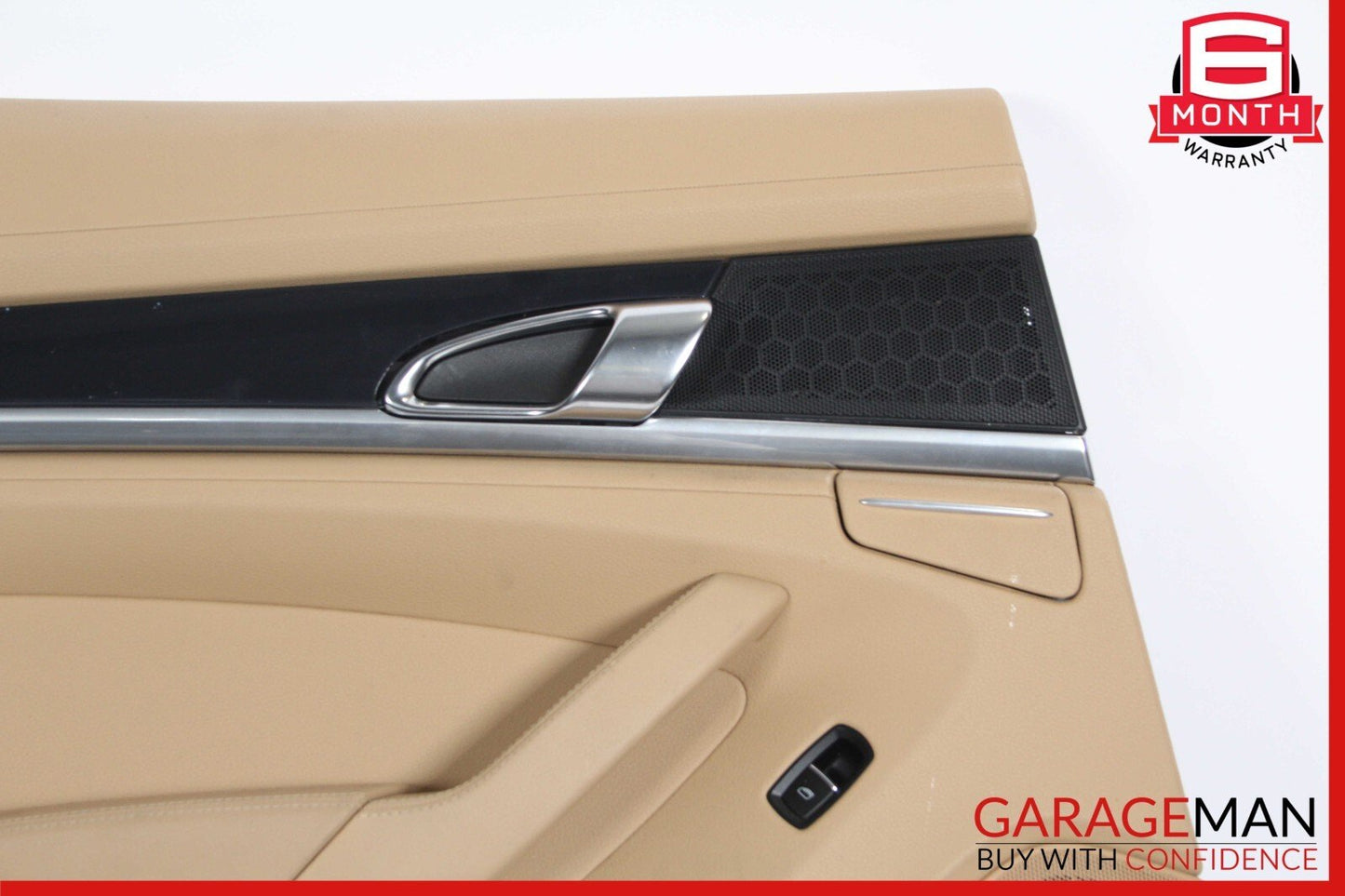 10-16 Porsche Panamera 970 Rear Left Interior Door Panel Trim Cover Assy Beige