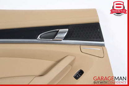 10-16 Porsche Panamera 970 Rear Left Interior Door Panel Trim Cover Assy Beige