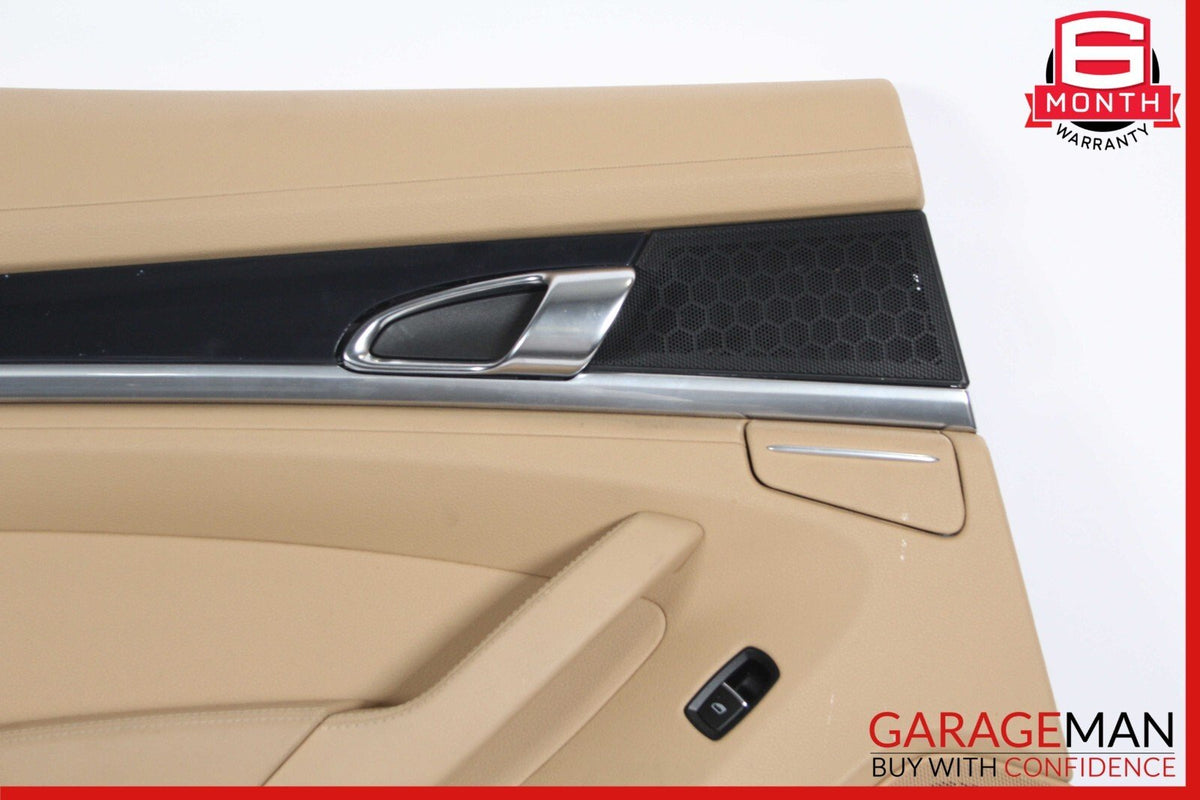 10-16 Porsche Panamera 970 Rear Left Interior Door Panel Trim Cover Assy Beige