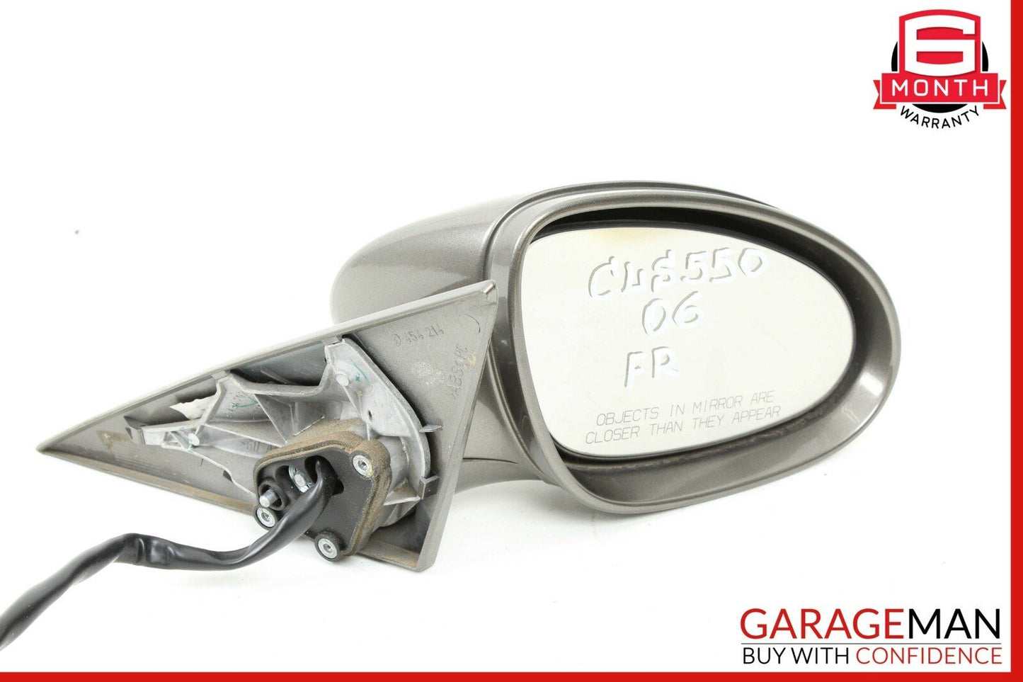 06-08 Mercedes W219 CLS500 Front Right Passenger Side Mirror Door Rear View Grey