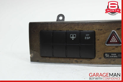 05-07 Mercedes W203 C230 C55 Dash Door Lock Hazard Light Control Switch Walnut