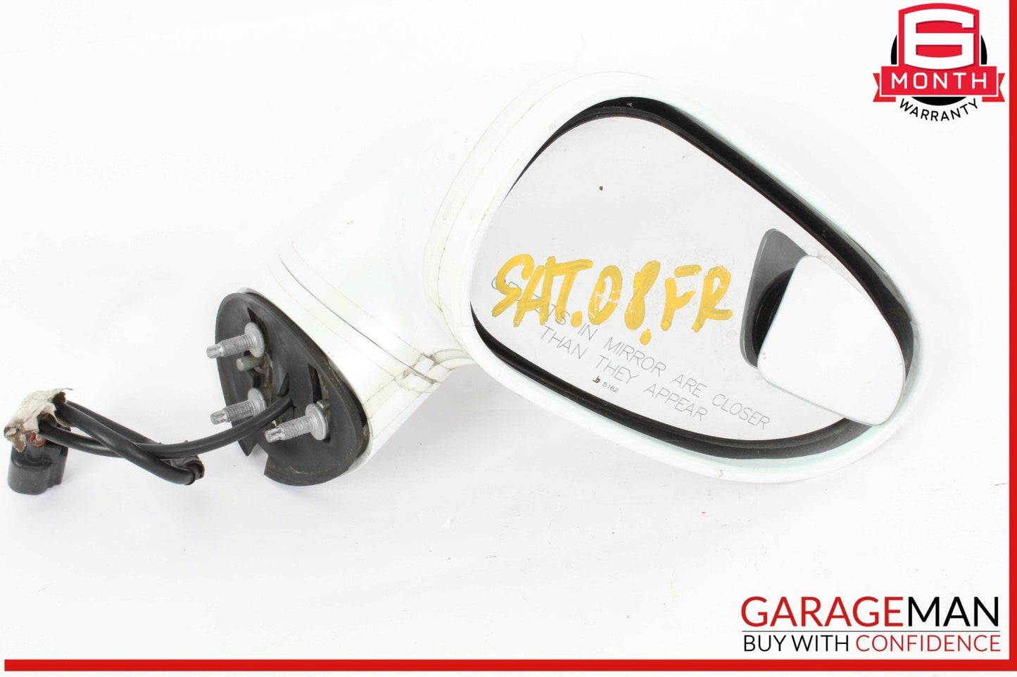 07-10 Saturn Sky Front Right Passenger Side Door Rear View Mirror White 25852609