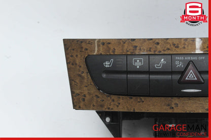03-09 Mercedes W211 E350 E55 AMG Hazard Light Door Lock Control Switch Walnut