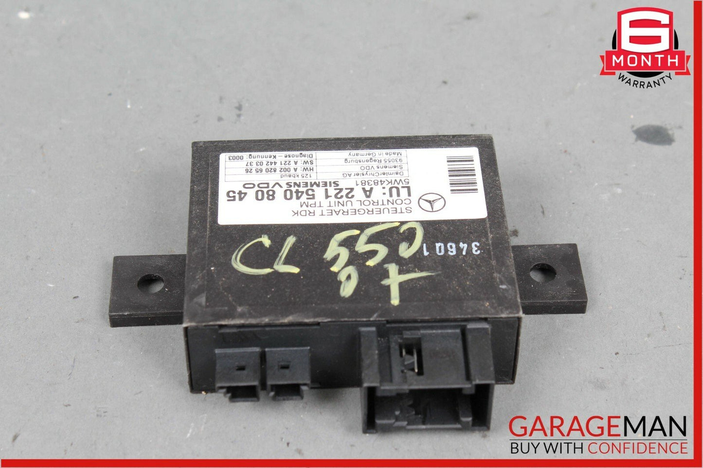 07-13 Mercedes W216 CL550 S63 AMG Tire Pressure Monitor Module Unit 2215408045
